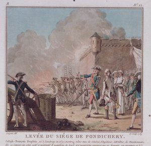 Lifting of the Siege of Pondicherry, 1748, engraved 1789 by Antoine Louis Francois Sergent Marceau
